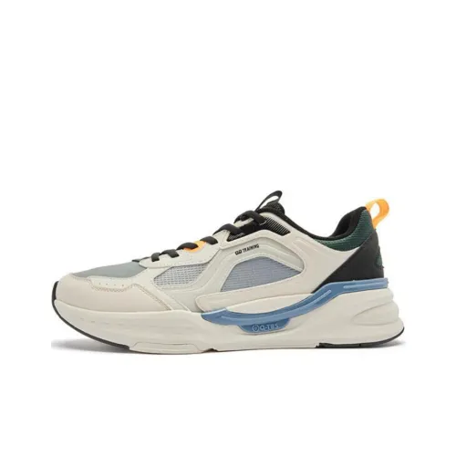 QIAODAN Wear-Larry And Lightweight Low-Top Casual Running Shoes Men's White Blue Gray
