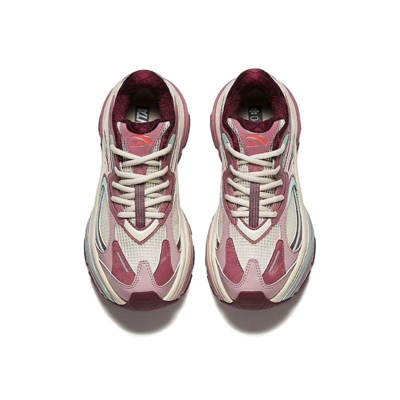Anta Anti Slip Wear Resistant Low Top Chunky Sneakers Women's Pink-2