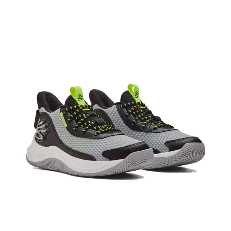 Under Armour Curry Anti Slip Wear Resistant Low Top Children's Basketball Shoes Gray Black Teenagers-2