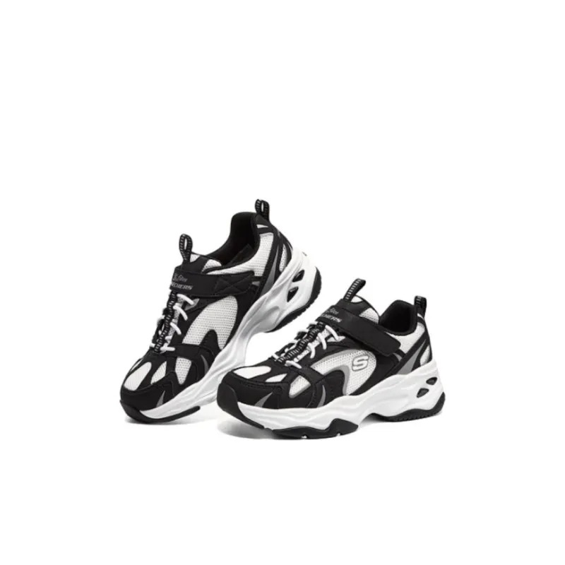 Skechers Cushioning Wear-Resistant Kids Platform Sneakers Black White Kids'-2