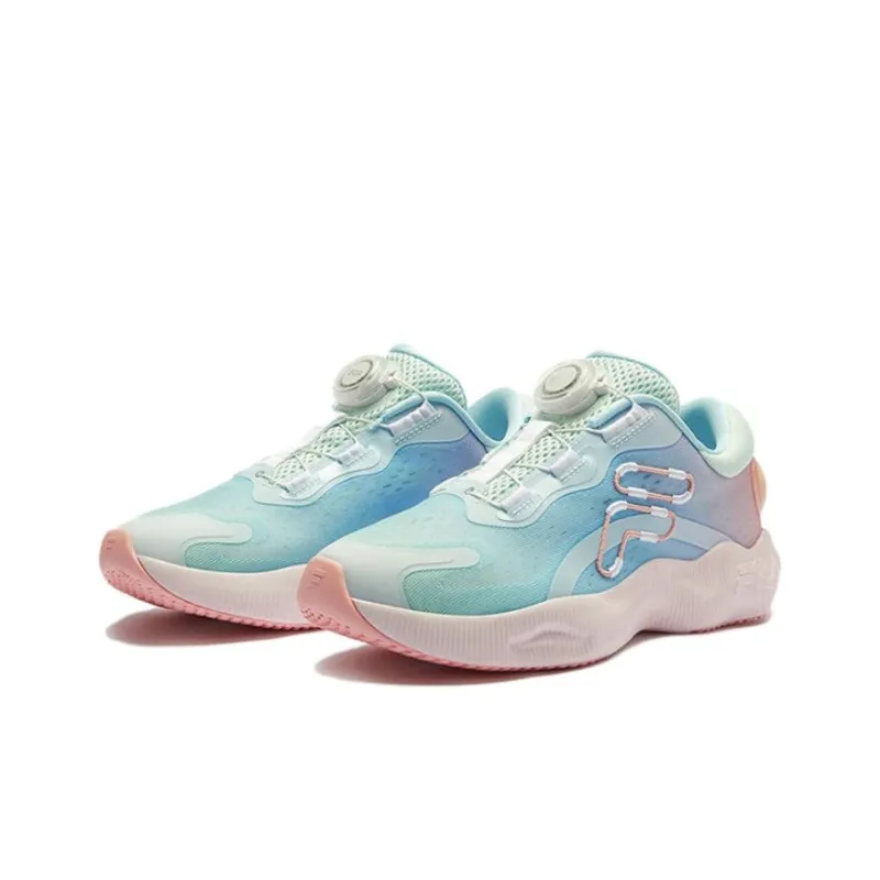FILA KIDS BOA Anti Slip Wear Resistant Low Top Kids' Training Shoes Blue Pink Unisex-2