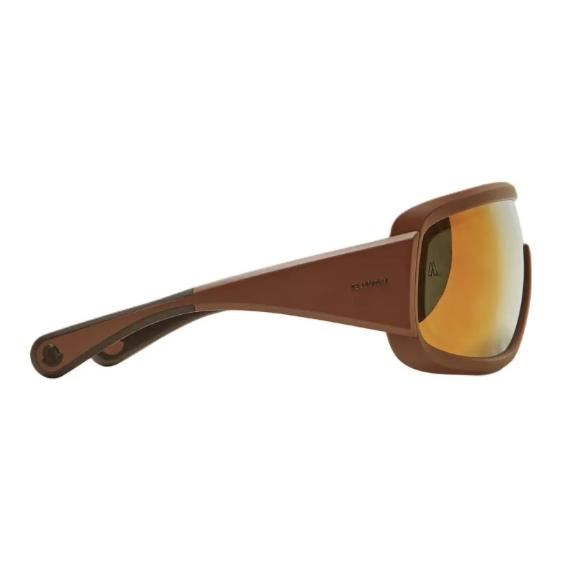 Moncler Injection Molded Plastic Rectangular Sunglasses Unisex Brown-2