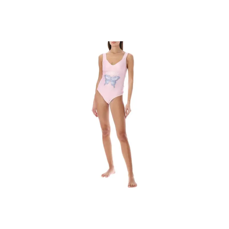GANNI Graphic Printed Sleeveless Swimsuit-3