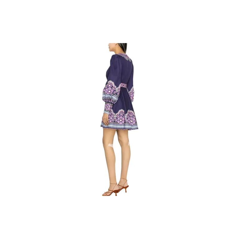 Zimmermann FW22 Long Sleeved Dress Women's Purple-3