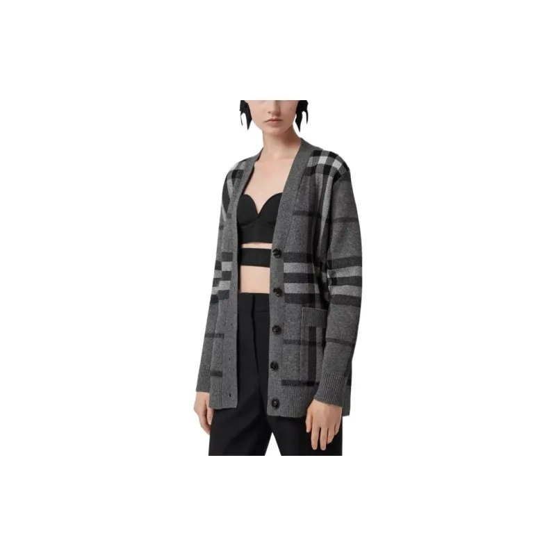 Burberry Cashmere Sweaters Women's Gray-2