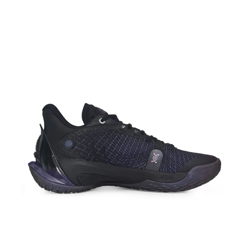 PEAK Basketball Shoes Unisex Low Top Black/Purple Blue-1