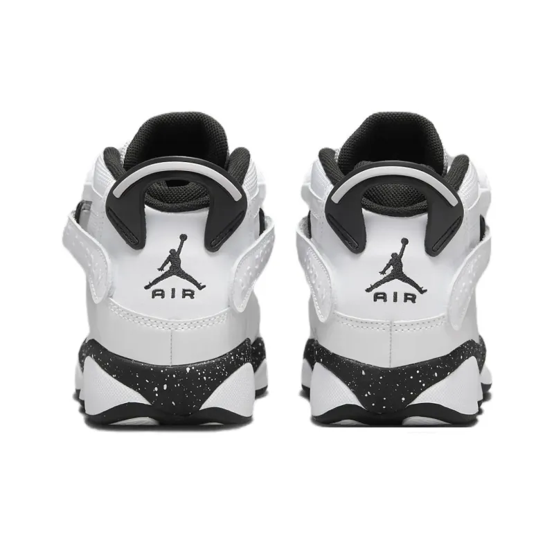 Jordan Air Jordan 6 Rings Non slip Support Mid Top Children's Basketball Shoes White Teenagers-3