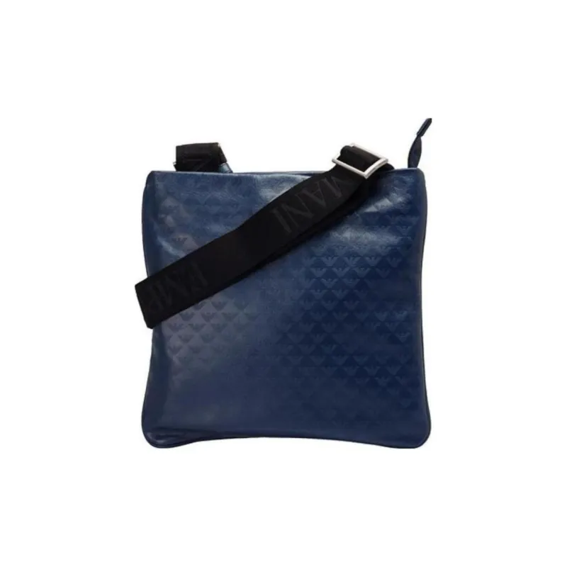 EMPORIO ARMANI Leather Shoulder Bag Crossbody Bag Regular Men's Blue-3
