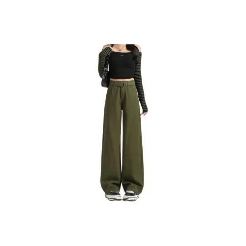 Tonlion Casual Pants Women's Army Green