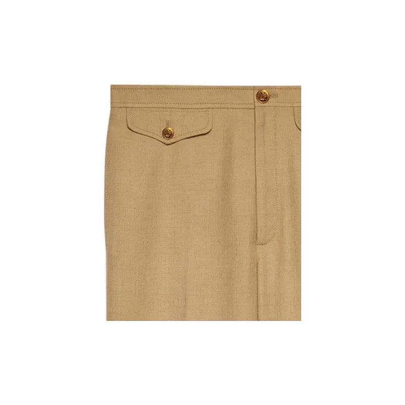 GUCCI SS22 Casual Pants Women's Light Brown-3