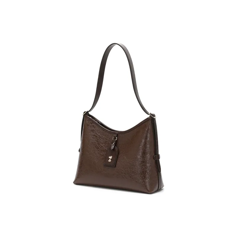 SNOOPY PU Shoulder Bag Regular Women's Brown-1