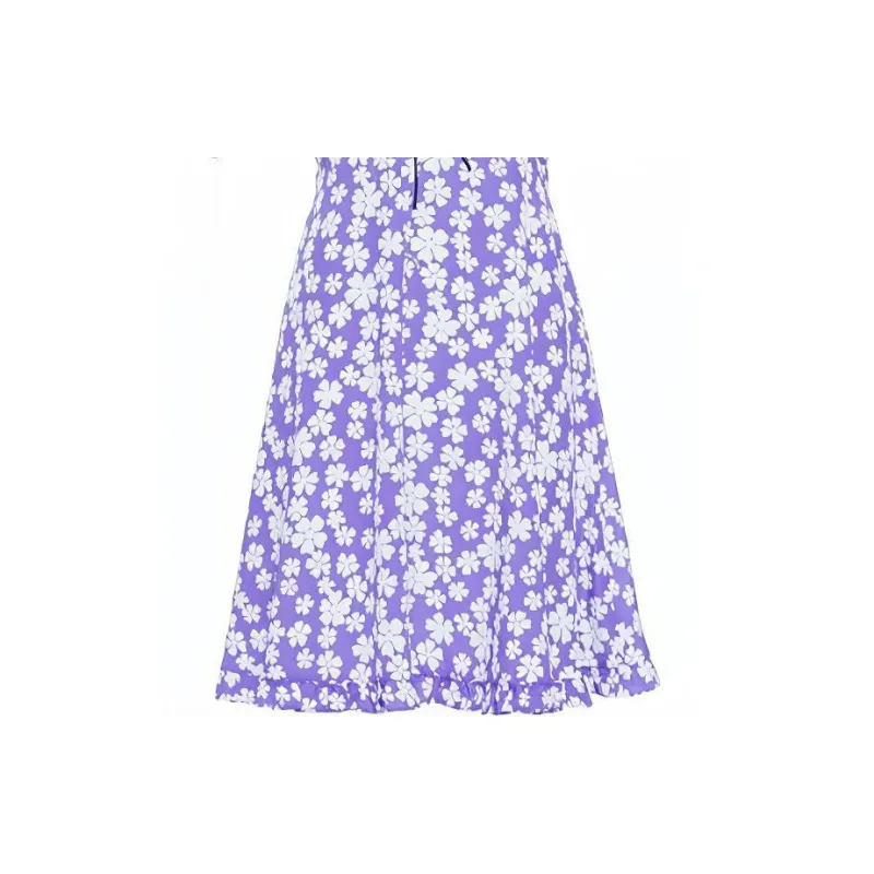 MIU MIU SS22 Short Sleeved Dress Women's Purple-4