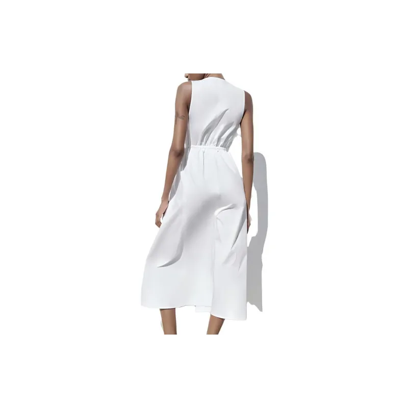 ZARA Sleeveless Dresses Women's White-4