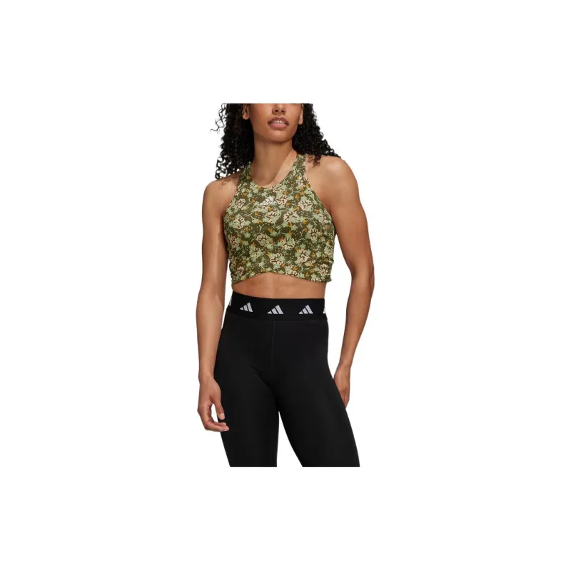 Adidas Sleeveless Sports Shirts Women's Dark Green-1
