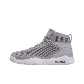 Jordan Air Jordan 23 Flyknit Elevation GS Cushioning Wear-Resistant High-Top Children's Basketball Shoes Gray Teenagers