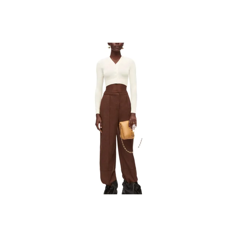 LOEWE Cropped Cardigan 'Soft White'-1