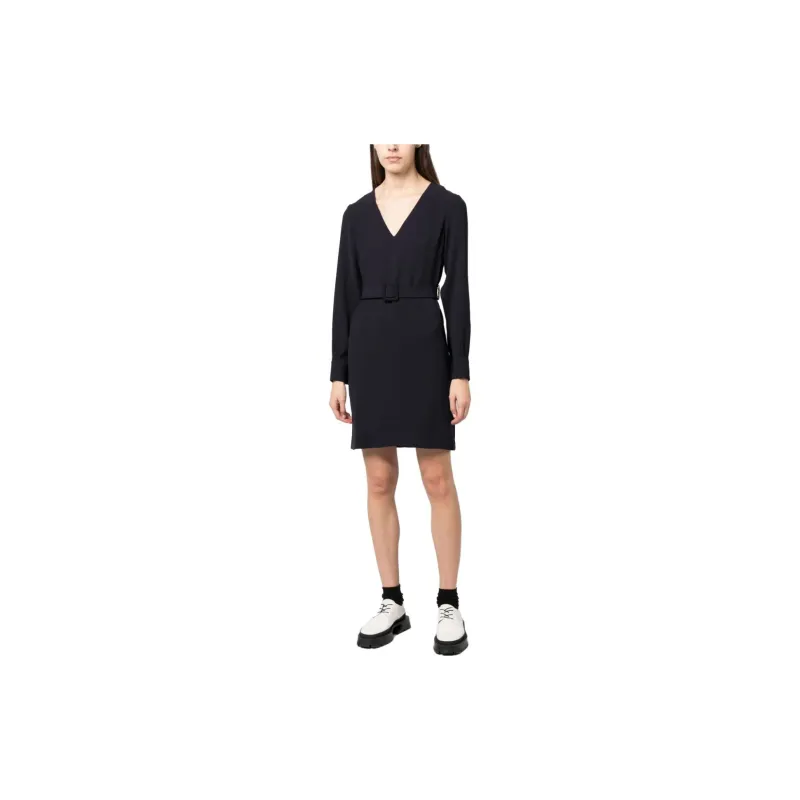 PAROSH Long Sleeved Dress Women's Marine Blue-1