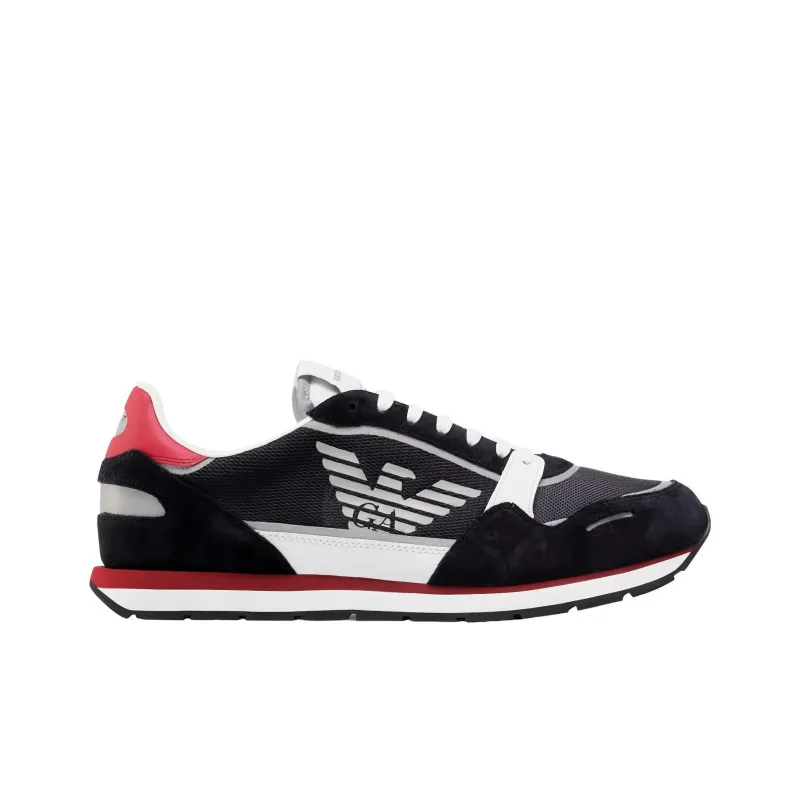 EMPORIO ARMANI Low Top Casual Shoes Men's Black Red-1