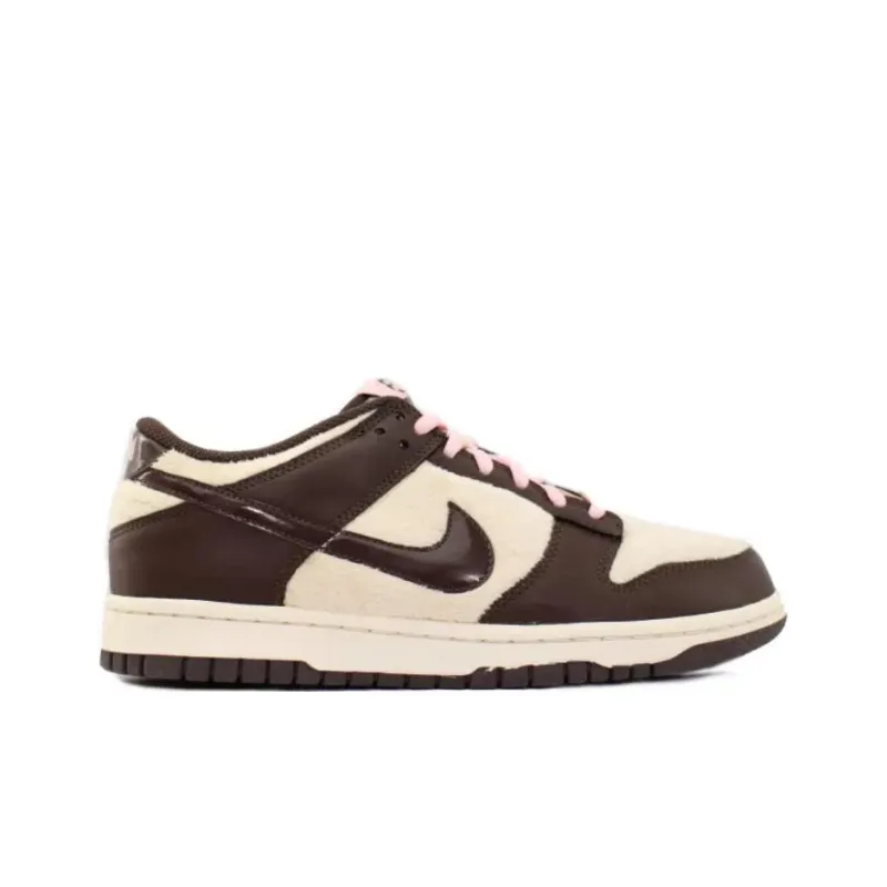 Nike Dunk Low Teddy Bear Slip Resistant Low Top Kids' Skateboarding Shoes Brown Teenagers-1