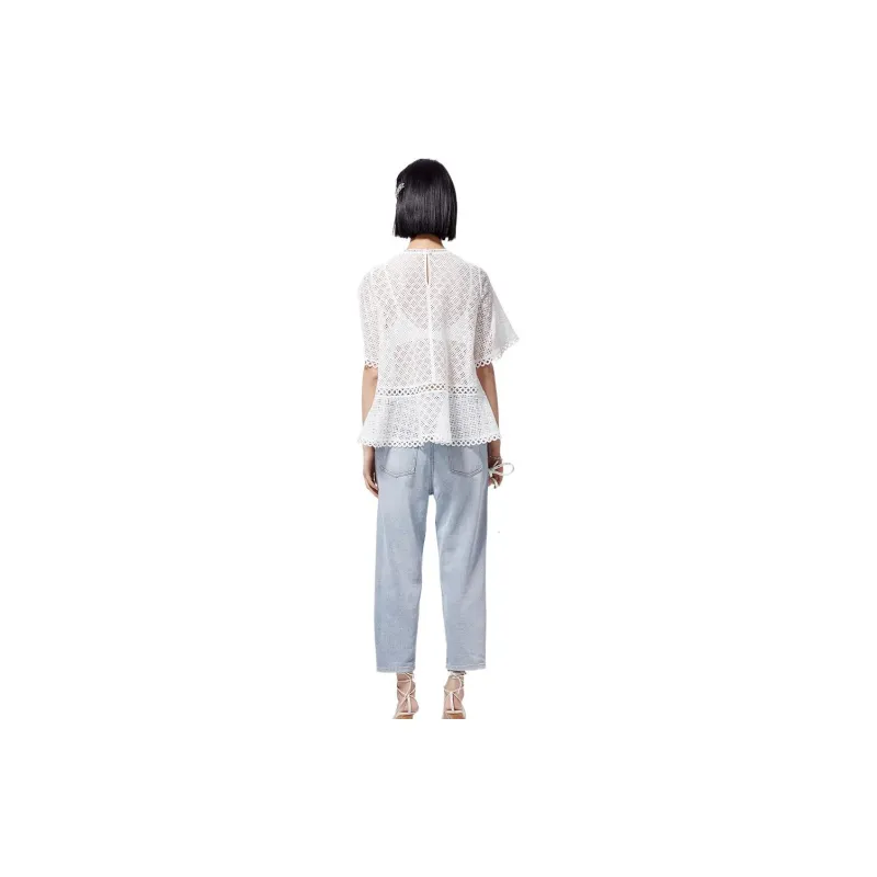 LOFT SHINE Elbow Length Sleeved T Shirt Women's White-2
