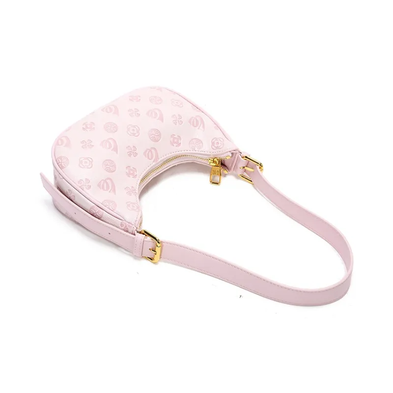 Carit&Koty Polyurethane Synthetic Leather Shoulder Bag Women's Pink-3