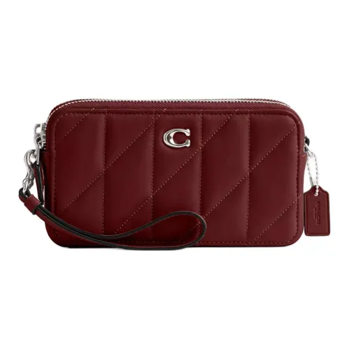 COACH Kira Nappa Leather Shoulder Bag, Crossbody Bag Mini Women's Burgundy