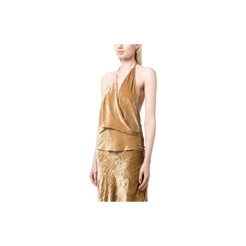 Petar Petrov Striped Velvet Halterneck Tank Top-3