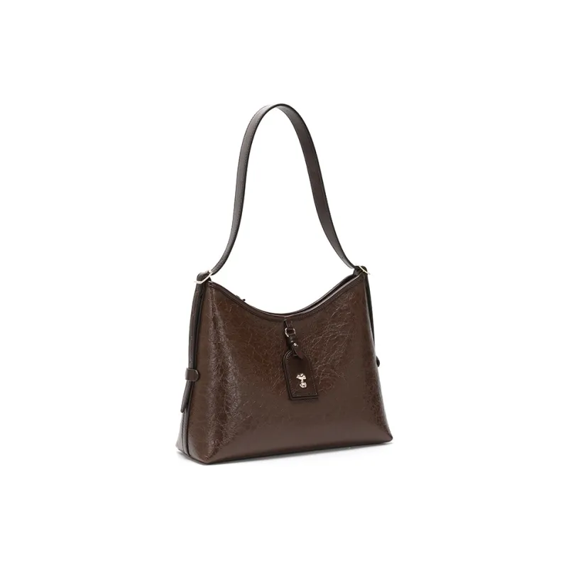 SNOOPY PU Shoulder Bag Regular Women's Brown-2