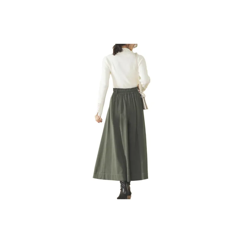 Beams Casual Pants Women's Olive Green-5