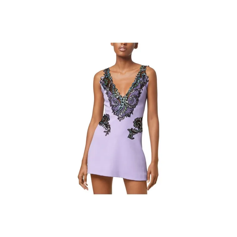 VERSACE Sleeveless Dresses Women's Purple-1