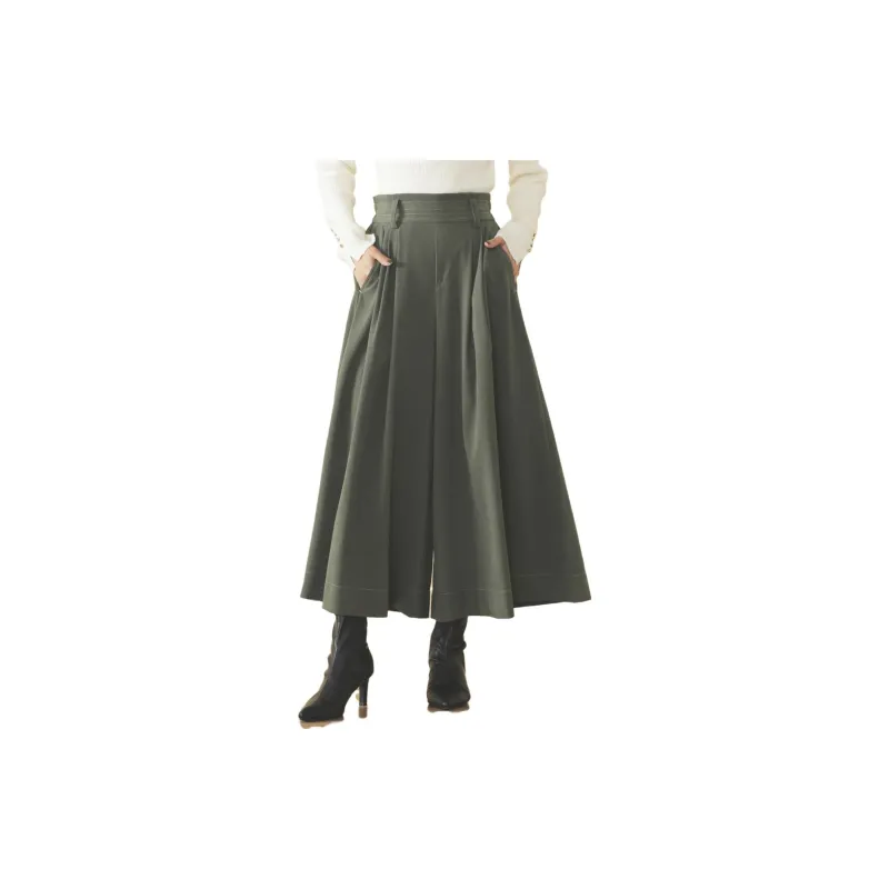 Beams Casual Pants Women's Olive Green-4