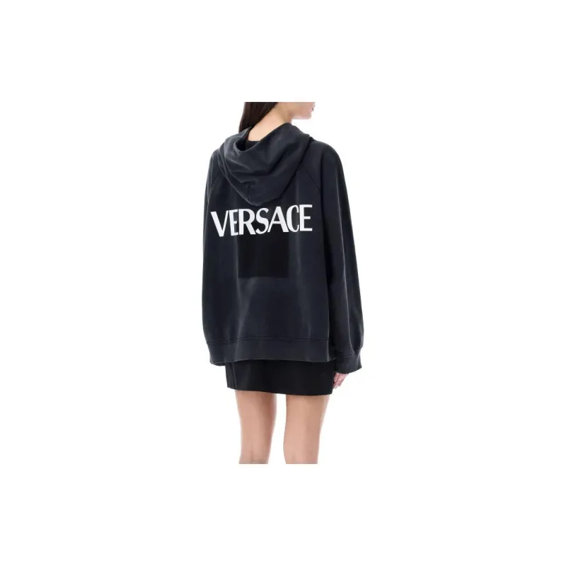 VERSACE Logo Printed Long Sleeved Hoodie-3