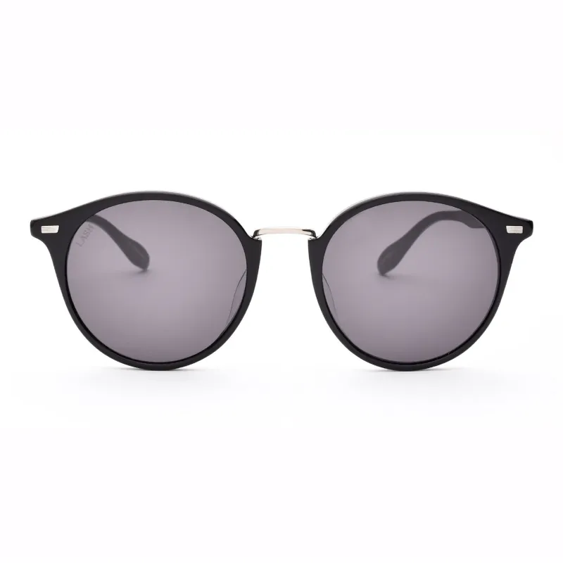 LASH Acetate Metal Irregular Shape Sunglasses Unisex Black-2