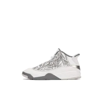 Jordan Dub Zero PS Cushioning Wear Resistant Mid Top Children's Basketball Shoes White Gray Children Aged 3 7 Years Old