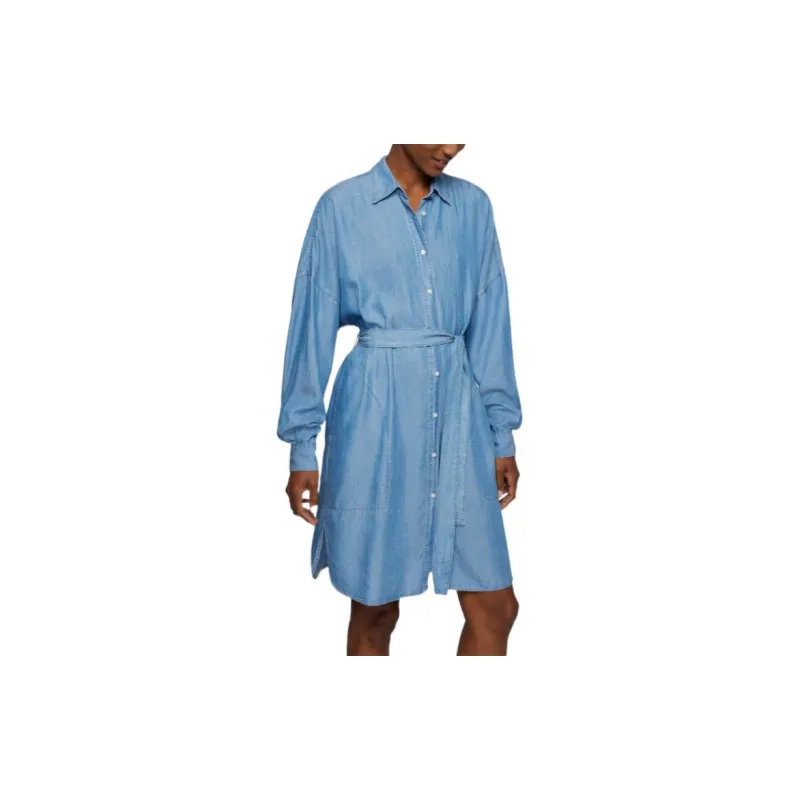 HUGO BOSS Long Sleeved Dresses Women's Blue-3