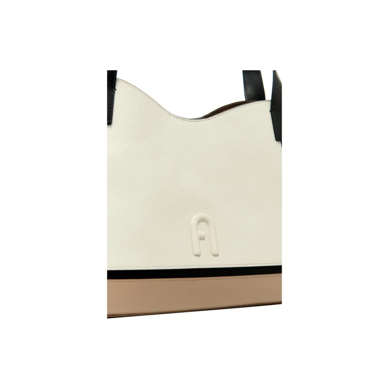 Furla Primula Genuine Leather Shoulder Bag Crossbody Bag Handbag Small Size Women's Cotton Candy & Gray & Black-4