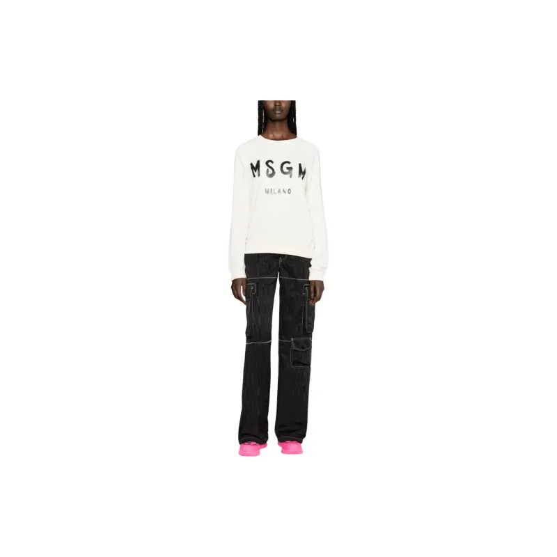 MSGM Logo Printed Ribbed Sweatshirt-3