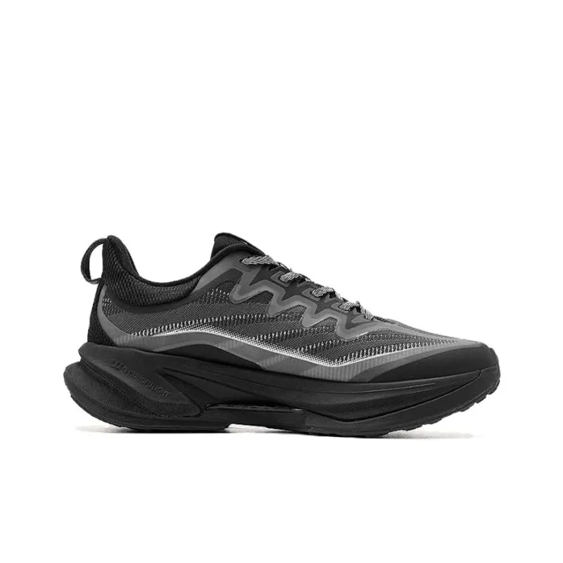QIAODAN Anti Slip Wear Resistant Low Top Trail Running Running Shoes Men's Black Gray-1