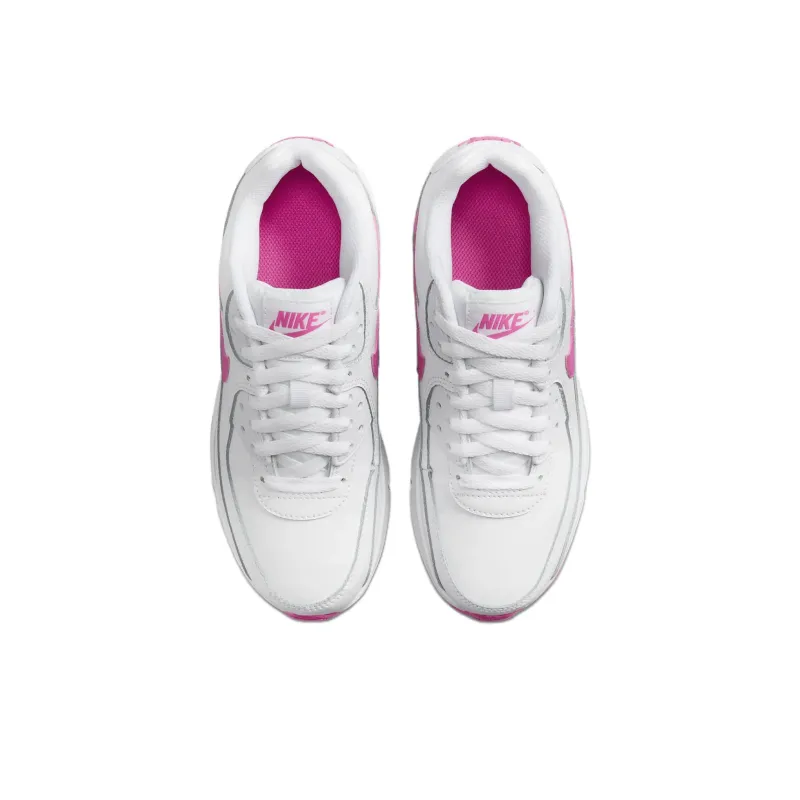 Nike Air Max 90 Slip Resistant Shock Absorbers Low Top Kids' Running Shoes White Pink Kids'-2