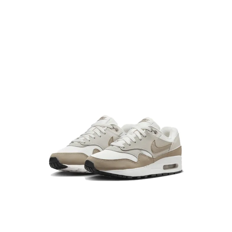 Nike Air Max 1 Abrasion Resistant Cushioning Breathable Slip Resistant Low Top Kids Lifestyle Shoes White Brown Kids'-2