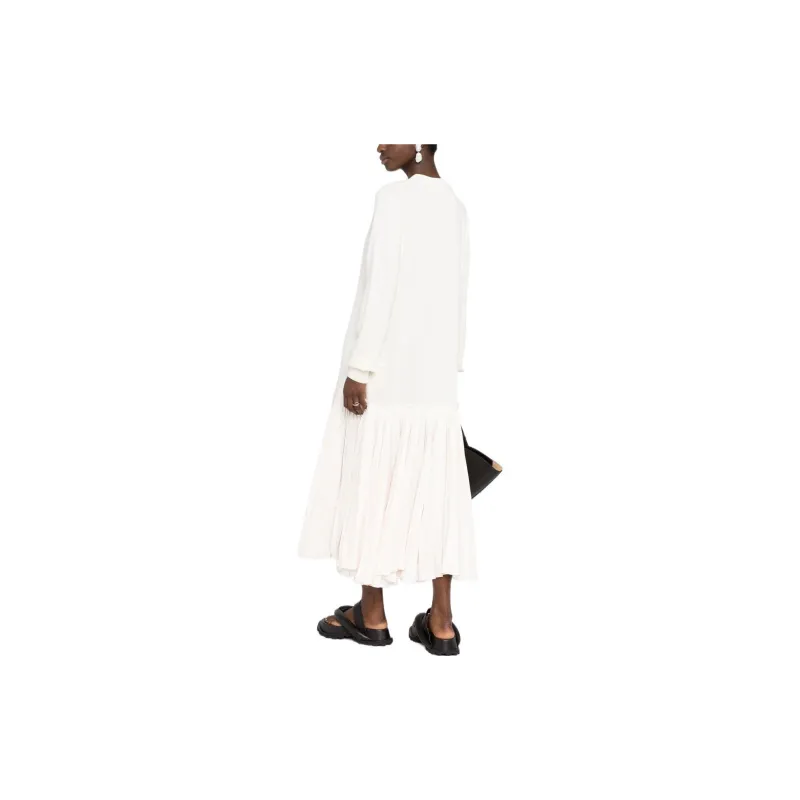 JIL SANDER Long-Sleeved Dresses Women's White-3