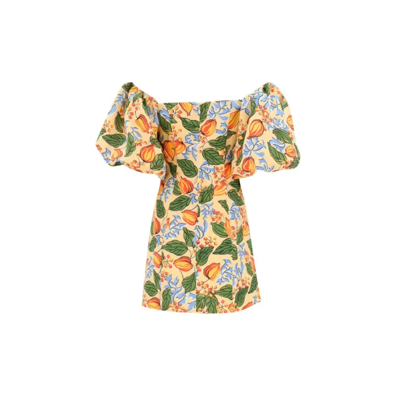 RHODE Dali Floral print Off shoulder Minidress-1