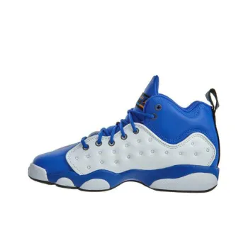 Jordan Jumpman Team II GS Cushioning, Wear Resistant High Top Children's Basketball Shoes White Blue Teenagers