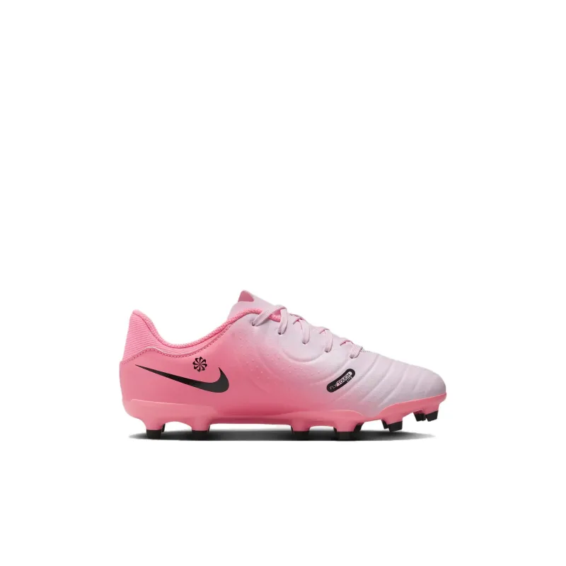 Nike Tiempo Legend 10 Anti Slip Wear Resistant Low Top Kids' Soccer Shoes Pink Black Kids'-1