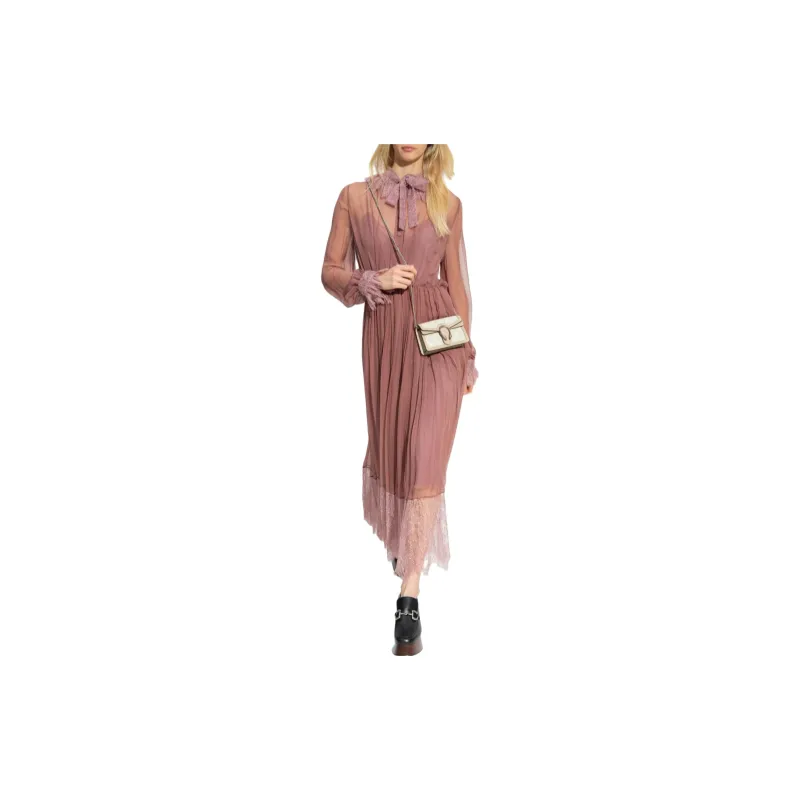 GUCCI FW22 Long-Sleeved Dresses Women's Peach-1