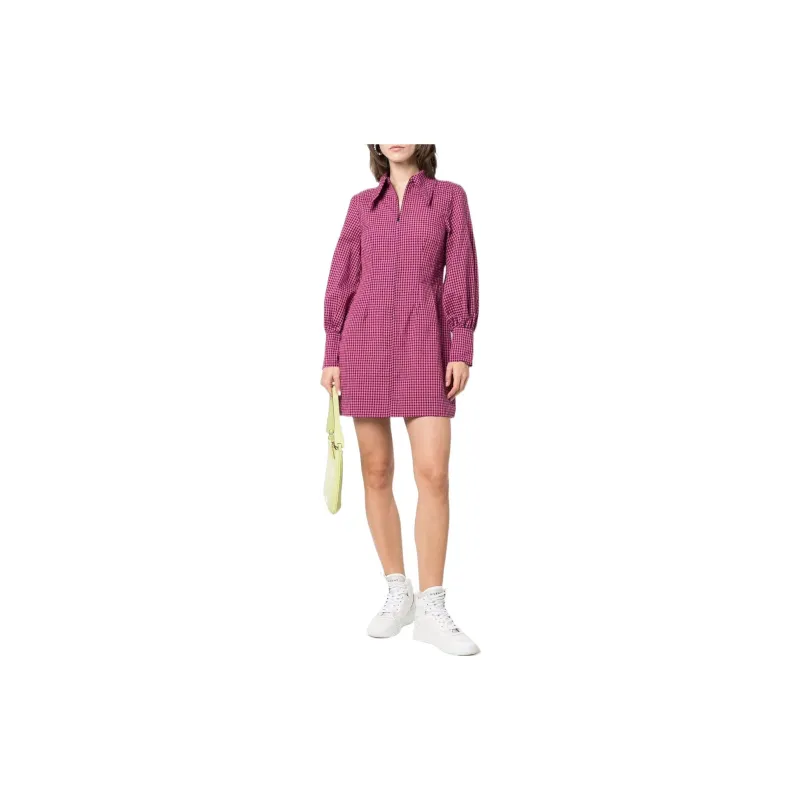 GANNI Long-Sleeved Dresses Women's Fuchsia-1