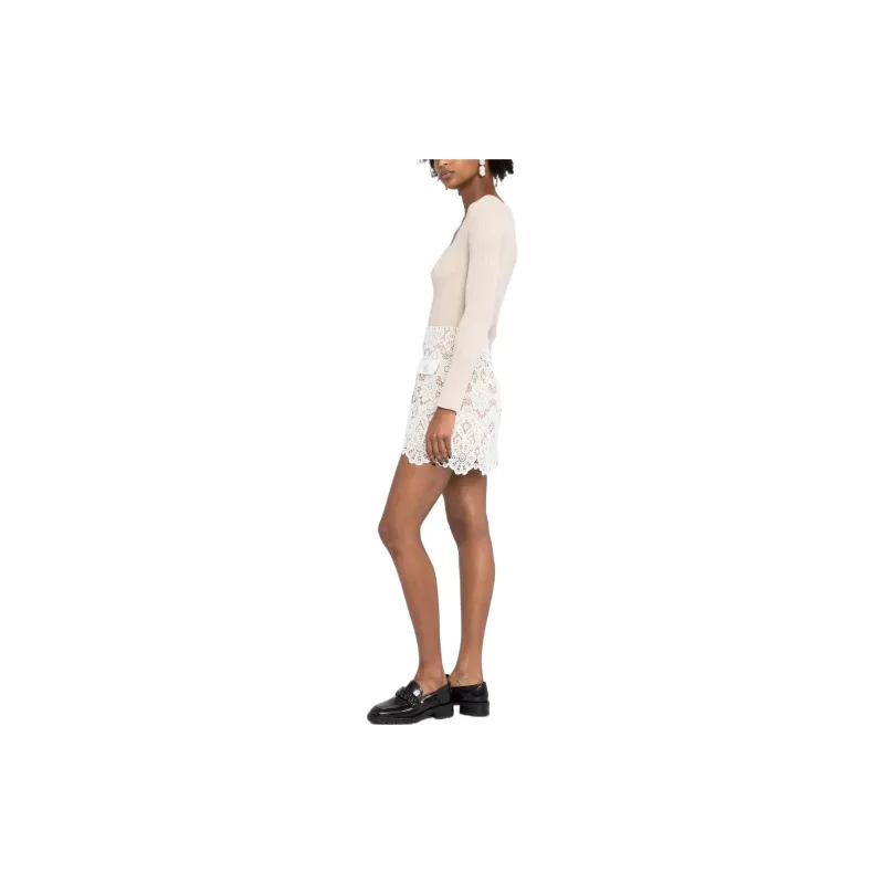 Self-portrait Casual Short Skirts Women's White-3