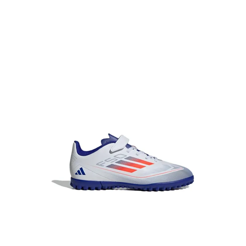 Adidas Anti Slip Wear Resistant Low Top Soccer Shoes White Blue Kids'-1