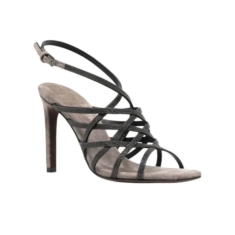Brunello Cucinelli 110mm Heeled Suede Sandals Women's-2