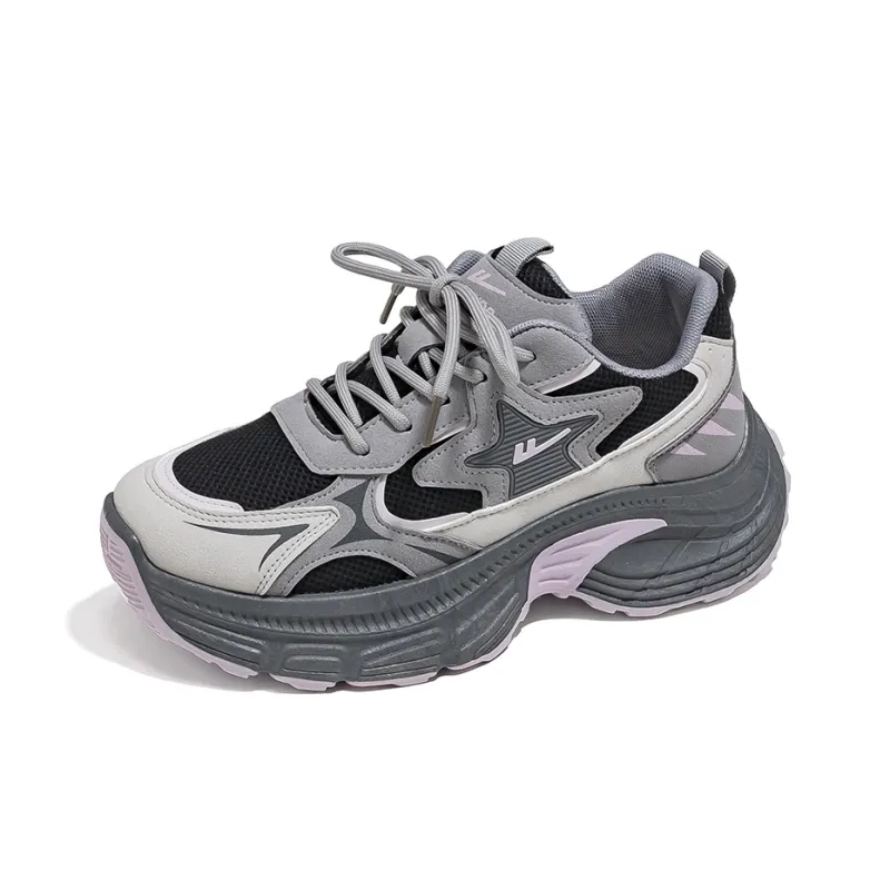 Warrior Low-Top Chunky Sneakers Women's Silver-2